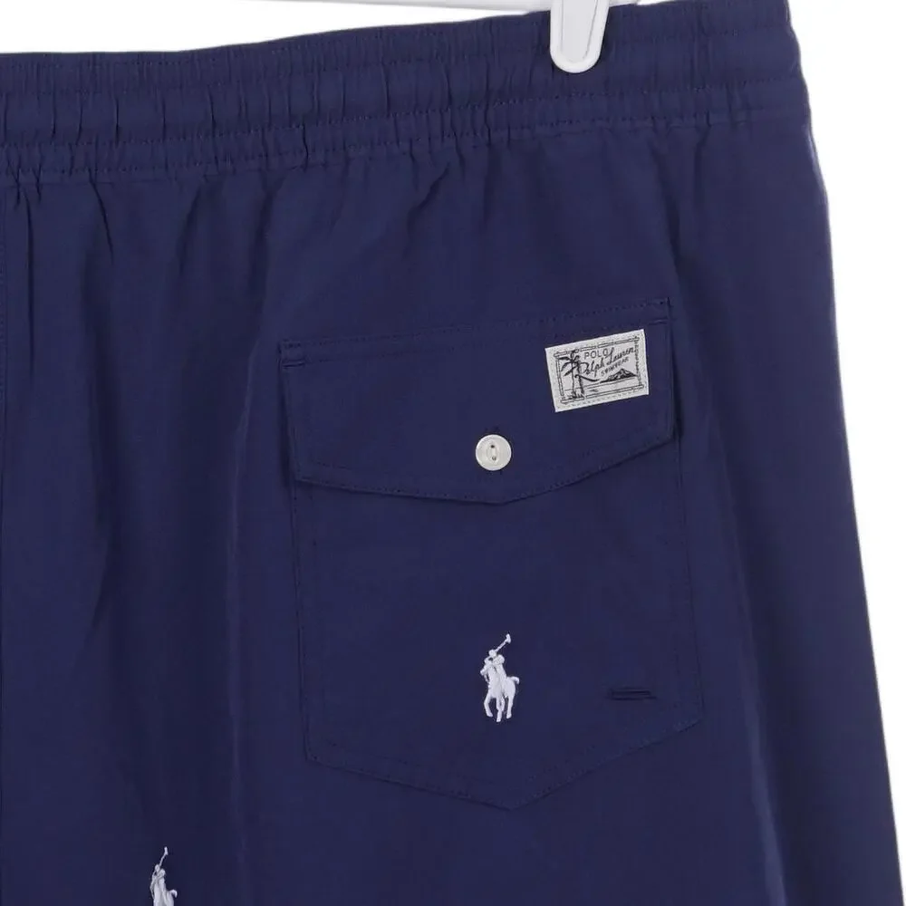 NWOT Polo Ralph Lauren Traveler Swim Trunks 4XLT Blue Pony Pockets Lined Shorts